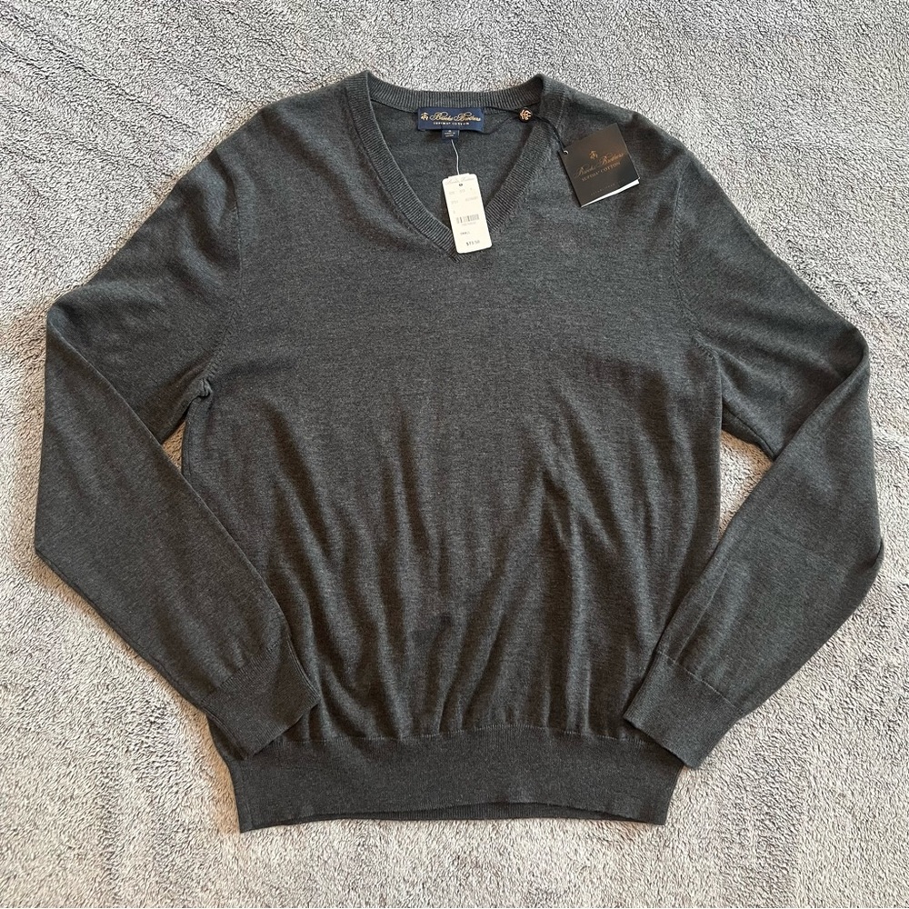 Brooks Brothers Supima Cotton V-Neck Sweater S